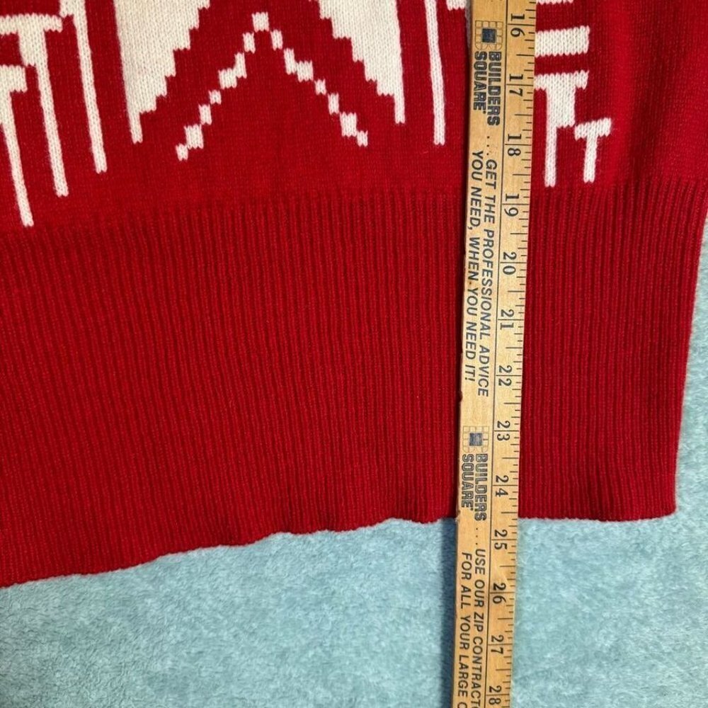 Women's Sundance Red Snowflake Wool Blend Sweater… - image 8